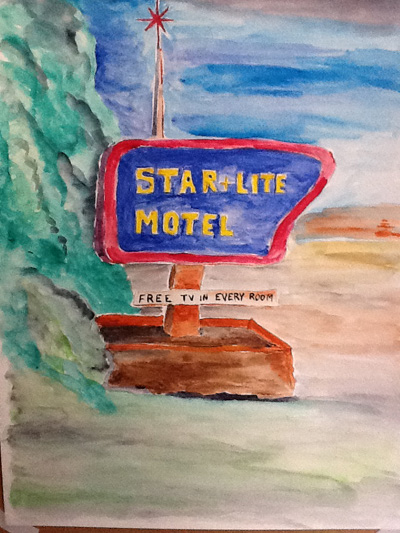 watercolor of the Starlite Motel
